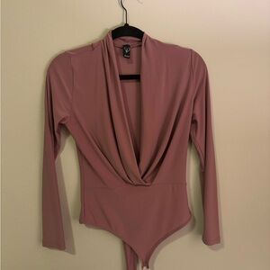 Windsor Dusty Rose Draped Bodysuit
